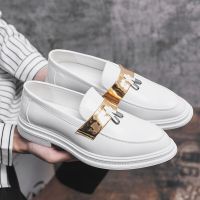 HOT11★Patent Leather Loafer White Tassel Leather Shoes Men Elegant Italian Party Shoes for Men Brand Wedding Men Shoes Formal Shoes