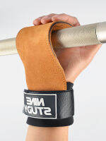 Hard Pull Power Strap Cowhide ถุงมือฟิตเนส Pull-Up Horizontal Bar Back Grip Support Wrist Strap