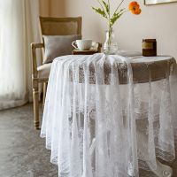 【cw】 Lace Table Cloth Retro Mesh Tablecloth White Rectangle Table Cover Wedding Party Decor Picnic Cloth Background Cloth ！