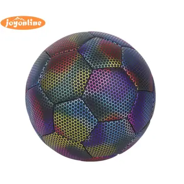 Luminous Soccer Balls Standard PU Soccer Ball Reflective Holographic Sports  Entertainment for Adults Practice Training Equipment