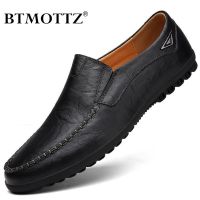 Genuine Leather Men Casual Shoes Brand Soft Italian Men Loafers Moccasins Breathable Slip on Black Driving Shoes Plus Size 37-47