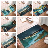 Mountain Landscape Illustration Doormat Entrance Kitchen Floor Bath Mat Living Room Hallway Carpet Home Docor Rug floor mats