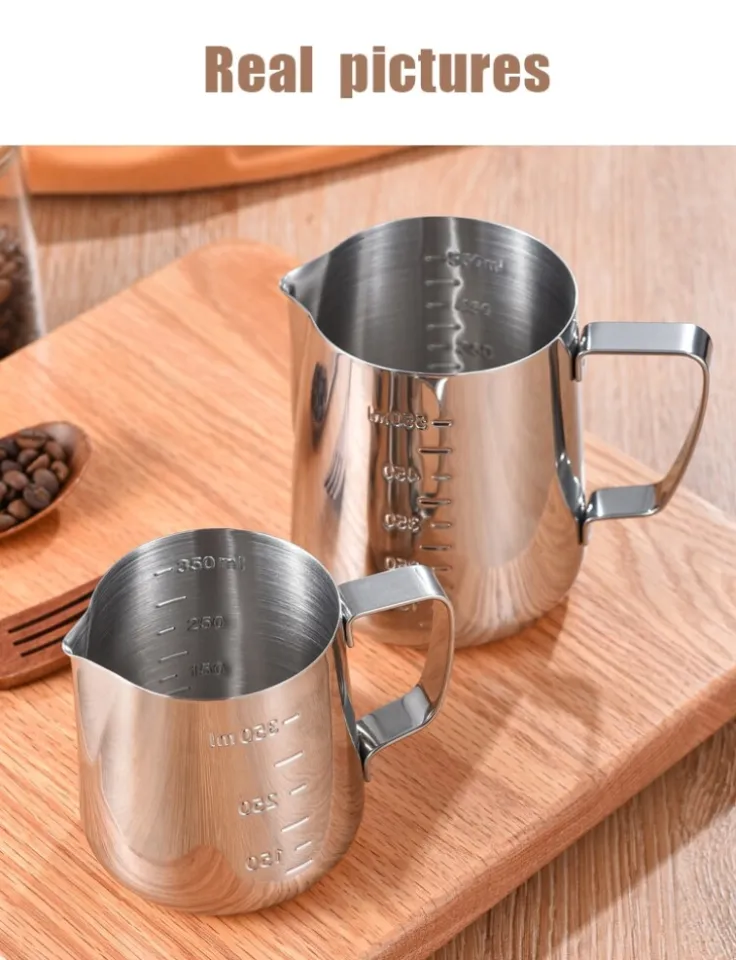 Stainless Steel Milk Frothing Jug Silver Frother Coffee Latte Container Metal  Pitcher Barista Cup