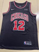 Ready Stock 2022 2023 Newest Hot Sale Mens 2021-22 Chicago Bulls 12 Ayo Dosunmu Swingman Jersey - Black