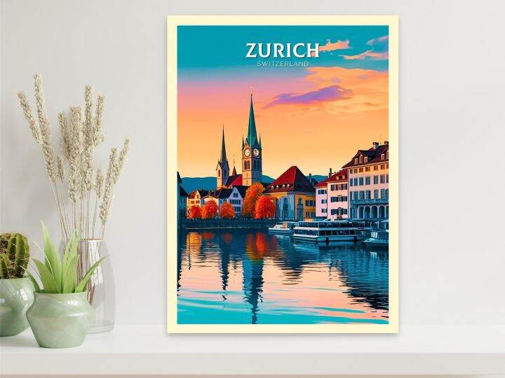 vienna-zurich-holiday-nordic-vintage-art-hiasan-dinding-rumah-การท่องเที่ยวรูปภาพห้องนั่งเล่นผ้าใบวาดภาพ0719-c2โปสเตอร์-1ชิ้น