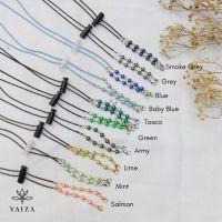 Vaiza - (Pearl Series Drawstring Drawstring Strap Part 2) 2in1 Pearl Drawstring Strap Connector Lanyard Adjustable Strap Necklace Hanger