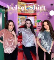 PATTERN.P BS024 : Velvet Shirt เสื้อคอกลมเนื้อผ้ากำมะหยี่ แบบคุณภาพดีนะคะ เนื้อผ้า ทรงสวย ดีเทลแต่งคอ ด้วยผ้า Knit ป้าย VALEN BASIC STORE