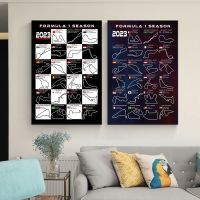 Race Circuit Track F1 2023 Season Calendar Posters and Prints Canvas Painting Wall Art Pictures for Living Room Home Decor Gift