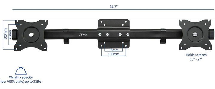 vivo-dual-vesa-bracket-adapter-horizontal-assembly-mount-for-2-monitor-screens-up-to-27-inches-mount-vw02a