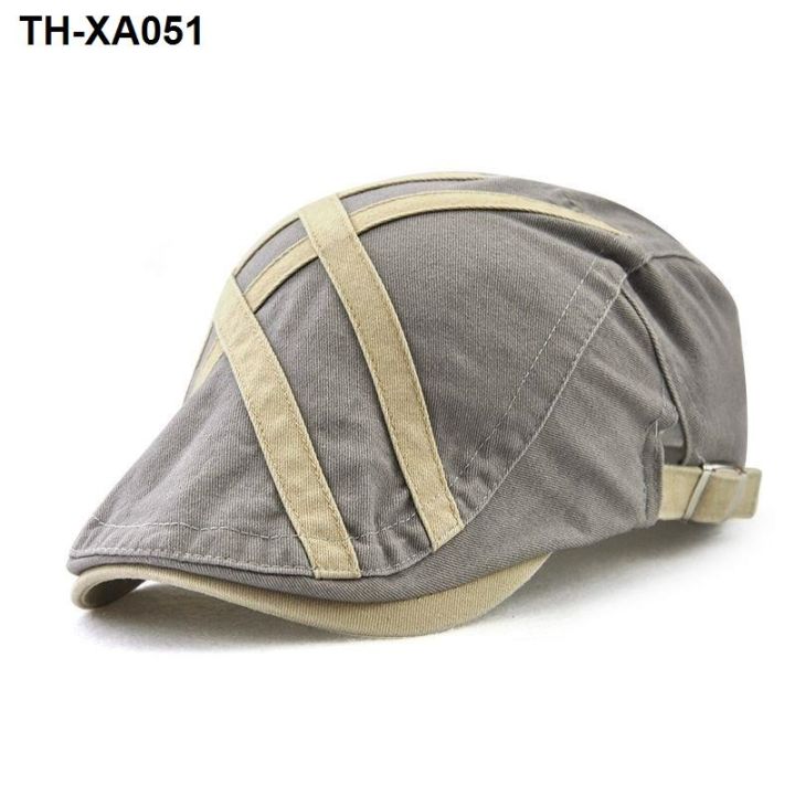 hat-mens-spring-and-autumn-casual-simple-peaked-cap-well-shaped-patch-strip-forward-hat-trendy-sun-visor