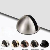 Stainless Steel rubber door stoppers dual no punching floor bumper nail free safety wedge wall door holder wall protector