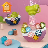 Bath Toy Baby Float Boat Sprinkler Plastic Alphabet Shape Balance Game Play Water Bathroom Swimming Pool Toys For Children Gift