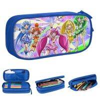 【LZ】♂☃✔  Sorriso Precure Anime Lápis Casos Glitter Force Yayoi Miyuki Pen Bags Meninas Meninos Grande Armazenamento Estudantes Presente da Escola Caixa