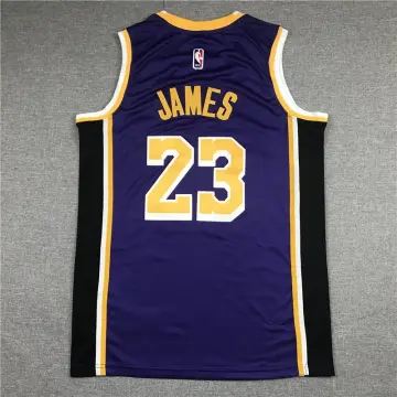 LA Lakers LeBron James #23 Nike Wish Sponsor Logo NBA Swingman Jersey -  size 44