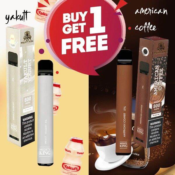 【Ready Stock】 BUY1 GET1 LEGIT MIGHTY KING PUFF PLUS 800 PUFFS 5SALTNIC