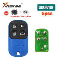 5ชิ้นล็อต Xhorse XKXH01EN VVDI ลวดกุญแจรถระยะไกลประตูโรงรถ4ปุ่ม XK ชุดการควบคุมระยะไกลสีฟ้าสไตล์เวอร์ชั่นภาษาอังกฤษ