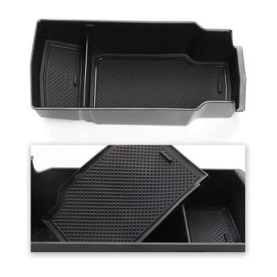 dfthrghd Centre Console Armrest Storage Box Organiser Glove Tray Interior Accessories for Peugeot 2008 2020 2021Black