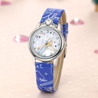 【July】 princess silver shell digital face female student watch girl childrens printed strap