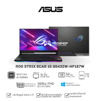 (พร้อมส่ง) Notebook ASUS ROG Strix SCAR 15 G543ZW-HF187W i9-12900H Off Black