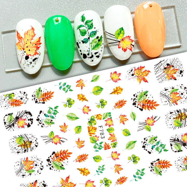 mountain-peak-3d-nail-sticker-nail-art-manicuring-decals-maple-fall-leaf-nail-sticker-yellow-autumn-sliders-diy-decoration-wraps