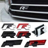 3D รถด้านหน้า Grille Emblem ด้านข้างด้านหลังป้ายสติกเกอร์สำหรับ Rline R โลโก้ Polo Passat B5 B7 Golf 3 4 5 Jetta Touareg Bora Beetle