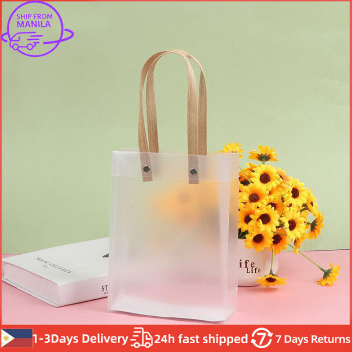 [ILOVEDIY] Frosted PVC Tote Bag Transparent Tote Handbag Gift Clear ...