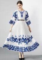 【YF】 2023 new temperament loose large size pleated dress party clothes