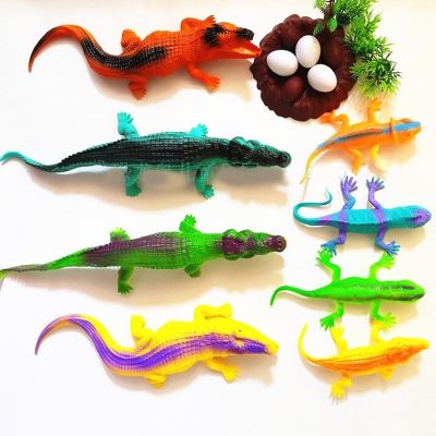 Lizards simulation animal toys soft glue large crocodile wild animal model of pinching chameleon suit plastic