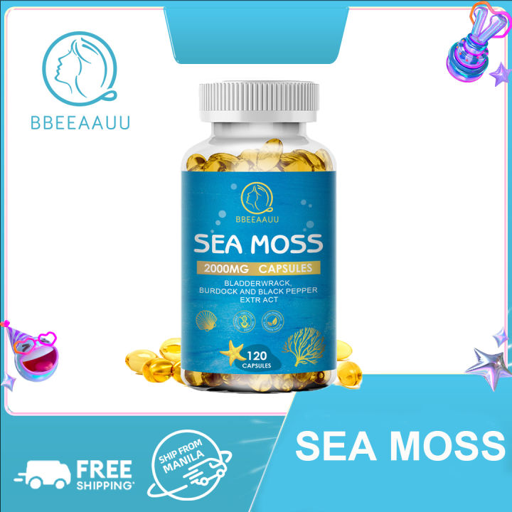 BBEEAAUU Sea Moss 2000MG Capsules Promote Digestive System Support ...