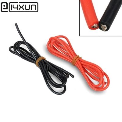 【】 xblftn สายอุณหภูมิสูงนุ่มพิเศษ10เมตร/ล็อต10 12 14 18 22 24 26 AWG (5M สีแดงและ5M สีดำ)