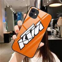 เคสสำหรับไอโฟนโทรศัพท์กันกระแทก KTM 14 /Pro/plus/pro Max/ 13/12/11-กระจกป้องกัน