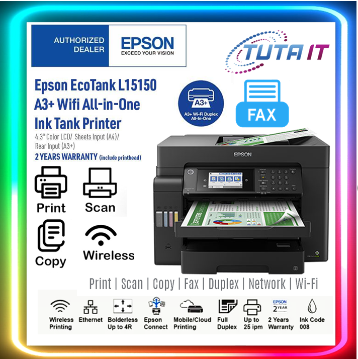 Epson Ecotank L15150 A3 Wi Fi Duplex All In One Ink Tank Printer C11ch72502 Lazada 2702