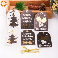 12PCSSet Merry Christmas Kraft Paper Card Tags Labels DIY Scrapbooking Crafts Hang Paper Tags ChristmasWedding Party Favors