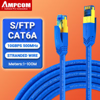 AMPCOM CAT6A สายเคเบิลอีเธอร์เน็ต10Gbps RJ45สายเคเบิลเครือข่าย LAN,การเล่นเกมความเร็วสูง UTP Patch 24AWG Strand Wire สำหรับคอมพิวเตอร์,PS5, X