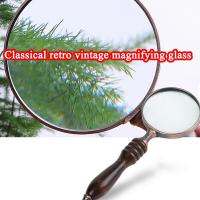 【support】 yiyin2068 70mm 10X Inspection Wood Handle Handheld Magnifying Glass For Reading Antique Portable Books Elder Magnifier