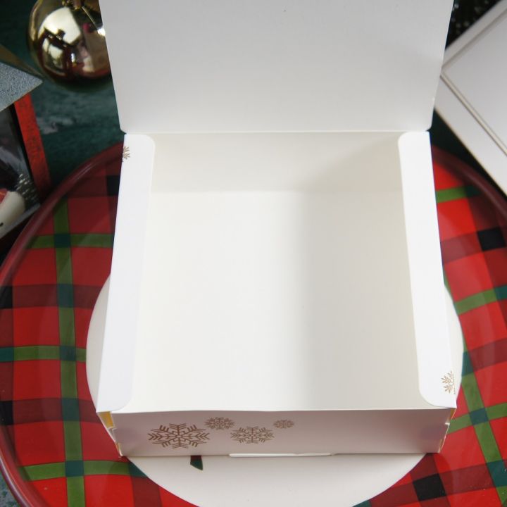 ทองเศษไม้เกล็ดหิมะคริสต์มาสออกแบบ10ชิ้นกล่องกระดาษลูกอมคุกกี้ช็อคโกแลต-m-acaroon-พรรค-diy-บรรจุภัณฑ์ของขวัญ