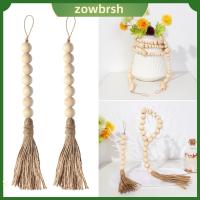 ZOWBRSH เครื่องประดับ Boho บ้านไร่ งานฝีมือไม้ DIY พวงมาลัยลูกปัดไม้ ลูกปัดอธิษฐาน แขวนผนัง ตกแต่งบ้าน