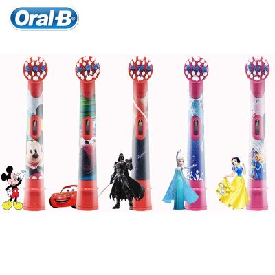 Oral B Children Electric Toothbrush Heads EB10 Replacement Brush Heads Cartoon Round Soft Bristle Oral Care 2/4 Pcs for 3 Baby