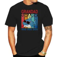 Men Tshirt Retro Vintage Grandad Shark Tshirt Gift Daddy Grandpa Dad Classic T Shirt Tshirt Tees Gildan