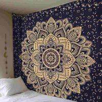 Temoo Mandala โบฮีเมีย Tapestry แขวนผนังสีพิมพ์พรมตกแต่งผนังอินเดีย Boho พรมติดผนังพิมพ์ผ้าเช็ดตัวชายหาดปูเตียง200*150ซม.(G)