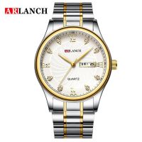 Alans watch men put stall in waterproof stainless steel belt drilling trend calendar quartz watch --Mens Watch238812♣✴