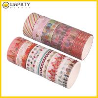 WAPKTY 2ม. X 15มม. เทป Washi คริสต์มาส ฟอยล์สีทอง ตกแต่งด้วยการตกแต่ง เทปกาว Washi ห่อของขวัญ งานฝีมือศิลปะ DIY เทปกาวตกแต่ง