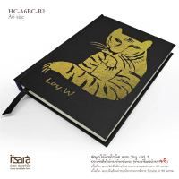 ? สมุดโน๊ตทำมือ Big cat 2HC-A6BC-B2 ขนาด A6 ??พิมพ์ชื่อฟรี✔️ ปกแข็งสีดำด้าน เนื้อในแบบไม่มีเส้นเป็นกระดาษถนอมสายตา/*แบบมีเส้นเป็นกระดาษขาว