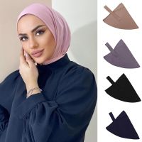 【CW】 Muslim WomenTurkish to Wear Hijab with  Fastener Headscarf Bonnet Jersey Modal HIjab Caps Turban