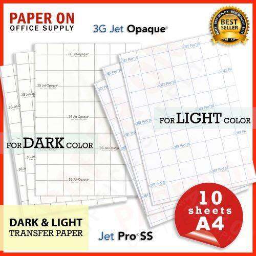 3G Jet Opaque Dark and Light Transfer Paper A4 size 10 pieces Lazada PH