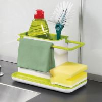 Kitchen Multifunction Organizer Sponge Stand Storage Rack Drain Sink Box Dish Drain Rack Tableware Rag Cleaning Brush Shelf