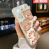 JIUMOO เคสปลอกสำหรับ Samsung J6บวก2018 J6การ์ตูนหมีน่ารักดีไซน์ใหม่เคสมือถือบางลายชุบเคสนิ่มกล้องฝาปิดเลนส์เต็มรูปแบบกันกระแทก