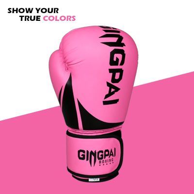 GINGPAI นวมต่อยมวยมืออาชีพสำหรับเด็กถุงมือ MMA ต่อสู้ถุงมือถุงมือฝึกมวยสำหรับฟิตเนสหลากสี