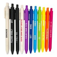 blg 11pcs/set Spoof Pens Funny Ballpoint Pens Different Swear Word Set 11PCS FunnyPens Set Novelty Swear Word Daily Pen 【JULY】