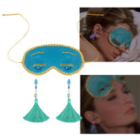 Audrey Style Breakfast at TF Cosplay Holly Golightly Sleep Mask With Tassels Earplugs Eyelashes Party Props For Valentines Day